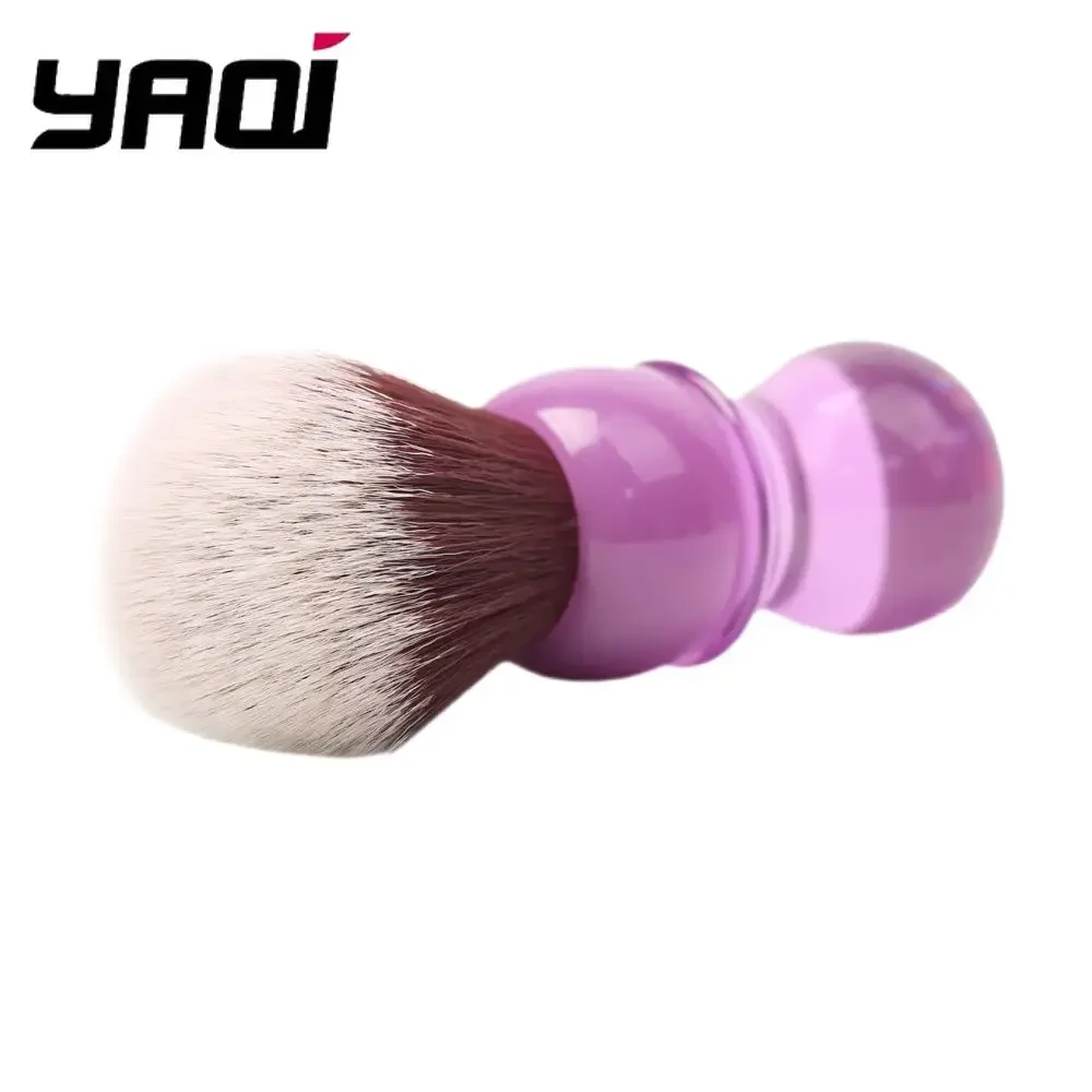 YAQI 24mm Wet Shaving Brush for Men with Purple Handle Mink/Synthetic Hair Knot Beard And Face Grooming Tool