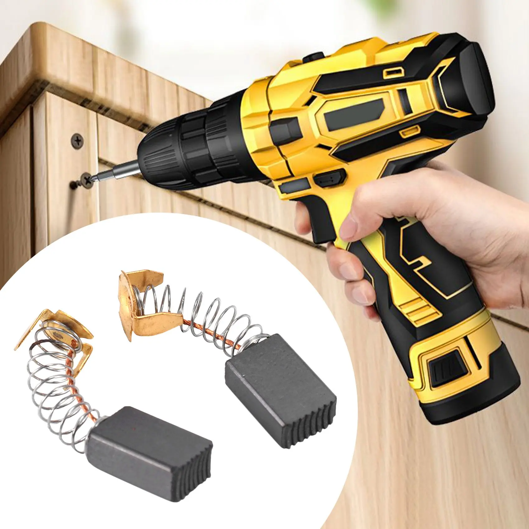 KSOL 2 Pcs Electric Drill Motor Carbon Brushes 15 x 9 x 6mm