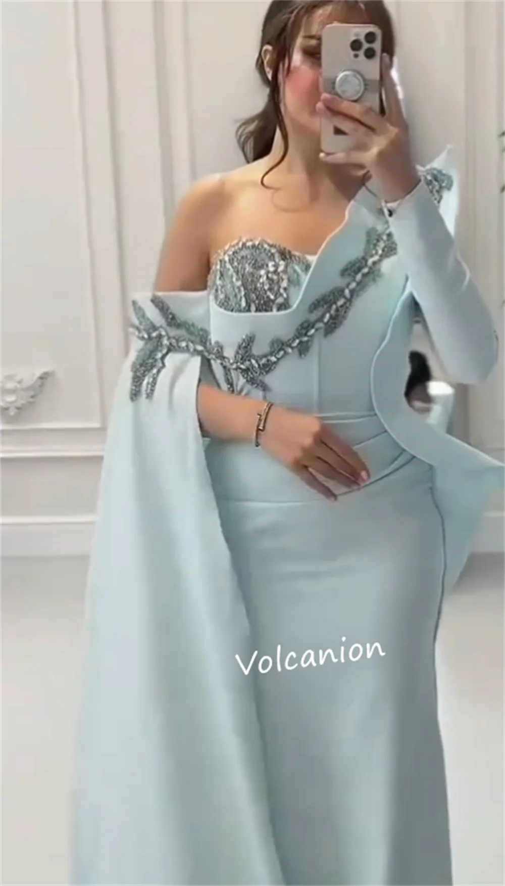 تخصيص Charmeuse زين الديكور خارج على الكتف ألف خط فساتين طويلة مخصصة مناسبة كلاسيكية الرجعية جودة عالية