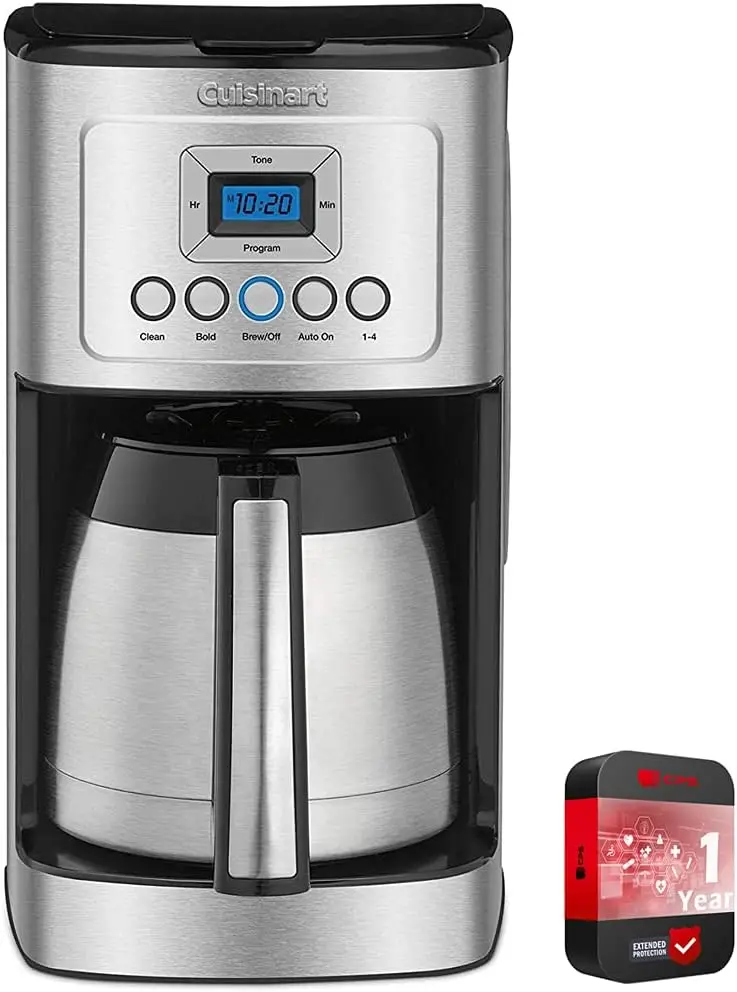 12 Cup Programmable Stainless Steel Thermal Coffee Maker with Thermal Carafe (DCC-1850 /DCC-3400) Bundle Including Per