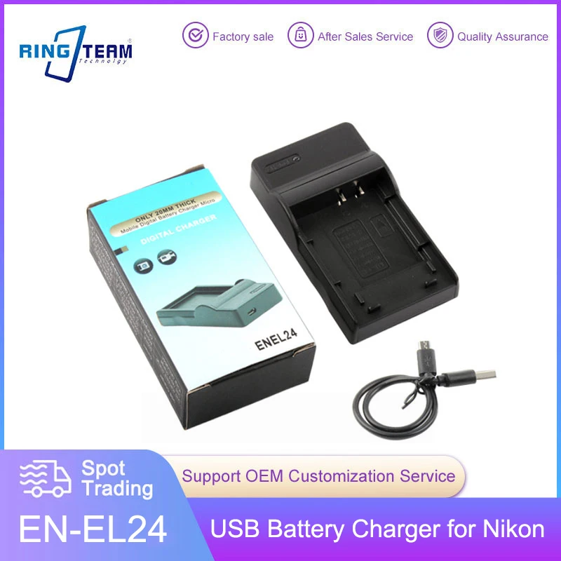 

USB Charger Fits EN-EL24 Battery Pack for Nikon 1 J5 1J5 DL18-50 and DL24-85 Cameras