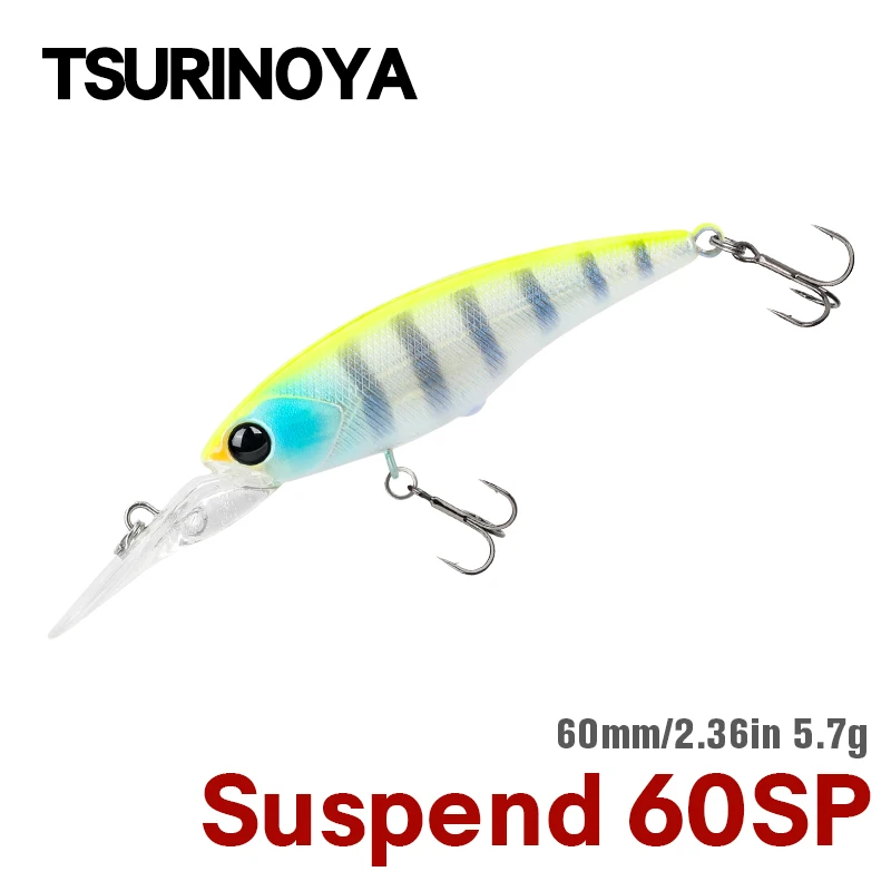 TSURINOYA 60mm 5.7g 0-3.7m SHAD Fishing Lure 60SP Minnow Explorers Artificial Suspending Hard Baits Long Casting Model Crankbait