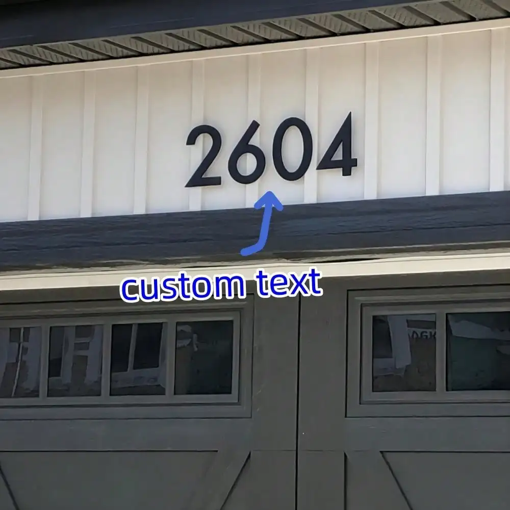 

Modern Acrylic Address Numbers 6 Inch, Outdoor Floating House Signs for Home, Large 152mm Bold Font, Matte Black Metal Look, Cur