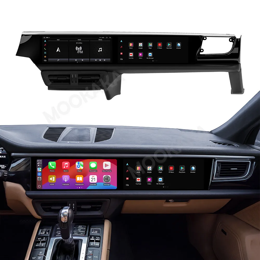 Android 14 Dual 12.3 Inch Screen For Porsche Macan 2014‑2017 Car Radio Stereo Multimedia Player GPS Navigation CarPlay DSP 4G HD
