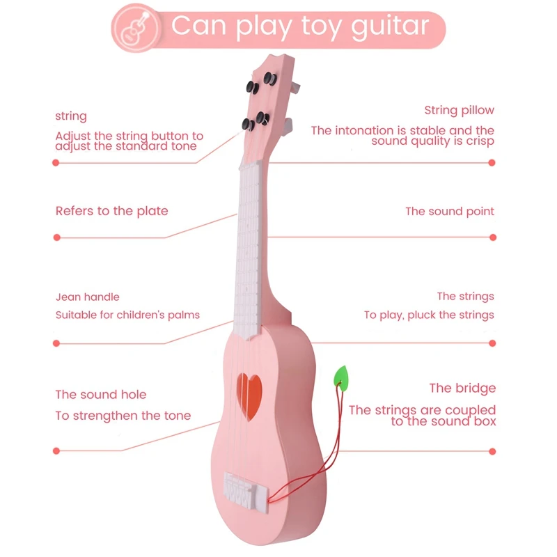 Ukelele de juguete para principiantes, guitarra para niños, instrumento Musical educativo, Mini ukelele lindo