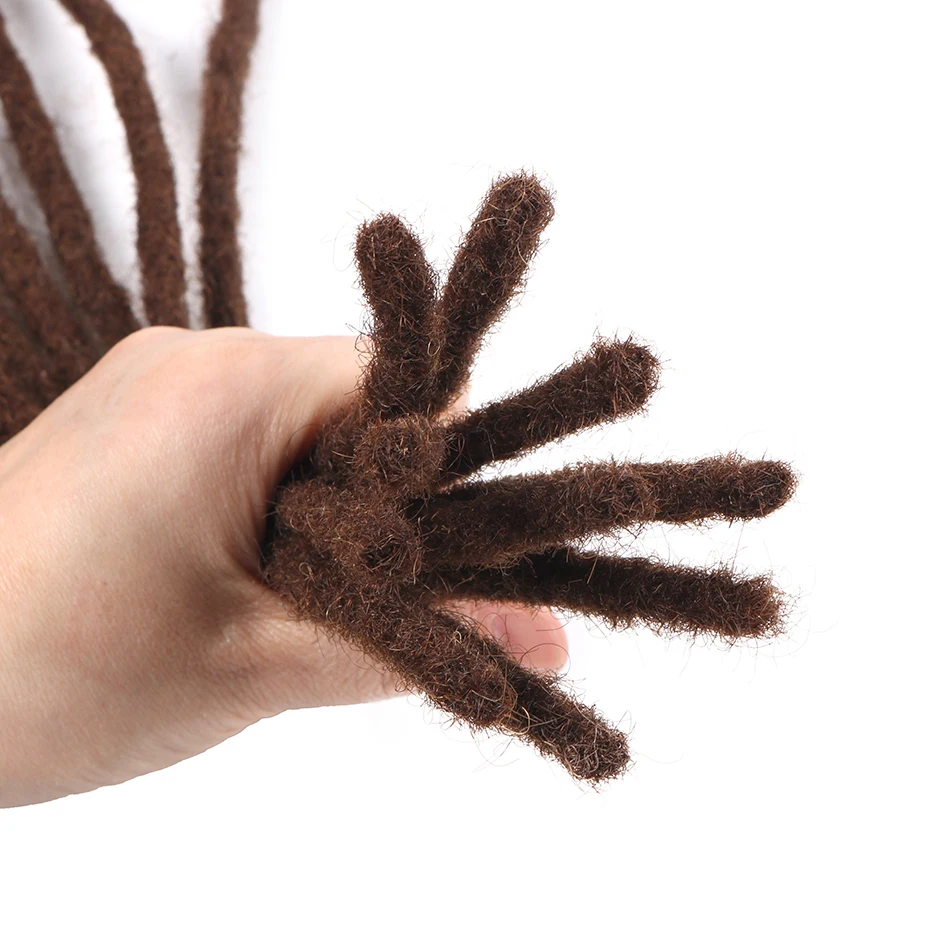 Dreadlocks brasileiros Handmade para mulheres e homens, extensões reais do cabelo humano, #30, 8-24"