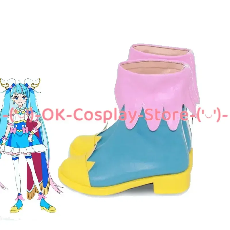 KiraKira Sora Harewataru Cure Sky Cosplay Shoes PU Leather Shoes Cosplay Prop Halloween Carnival Boots Custom Made