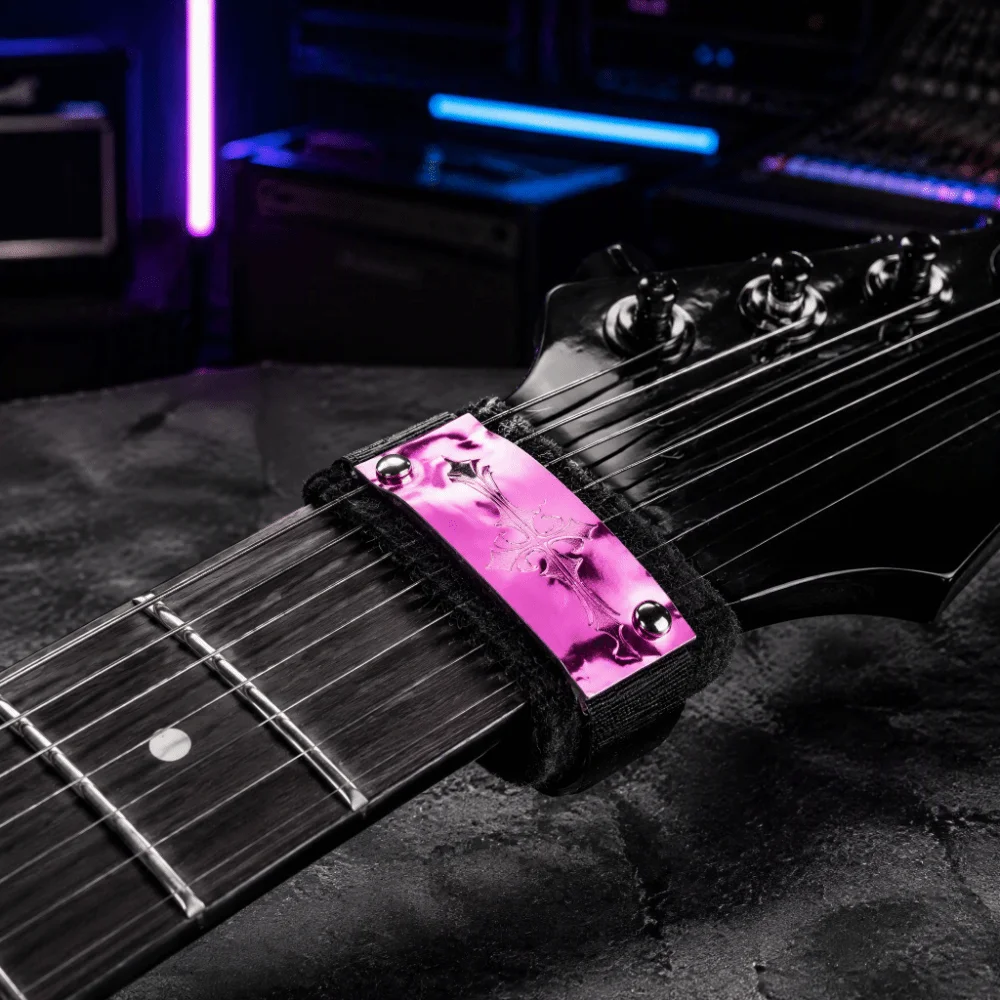 Purple Guitar String Muter Soft Nylon Cross String Muting Strap Noise Reducer Easily Adjustable Fret String Muter