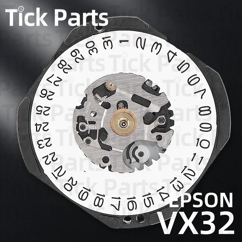 Mouvement de montre à quartz Epson VX32 VX32E, 3 aiguilles, calendrier unique, accessoires de remplacement durables en métal, outils de réparation