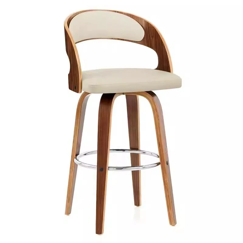 Modern Industrial Style Wooden Dining Chair Bar Stool Dining Room Living Room