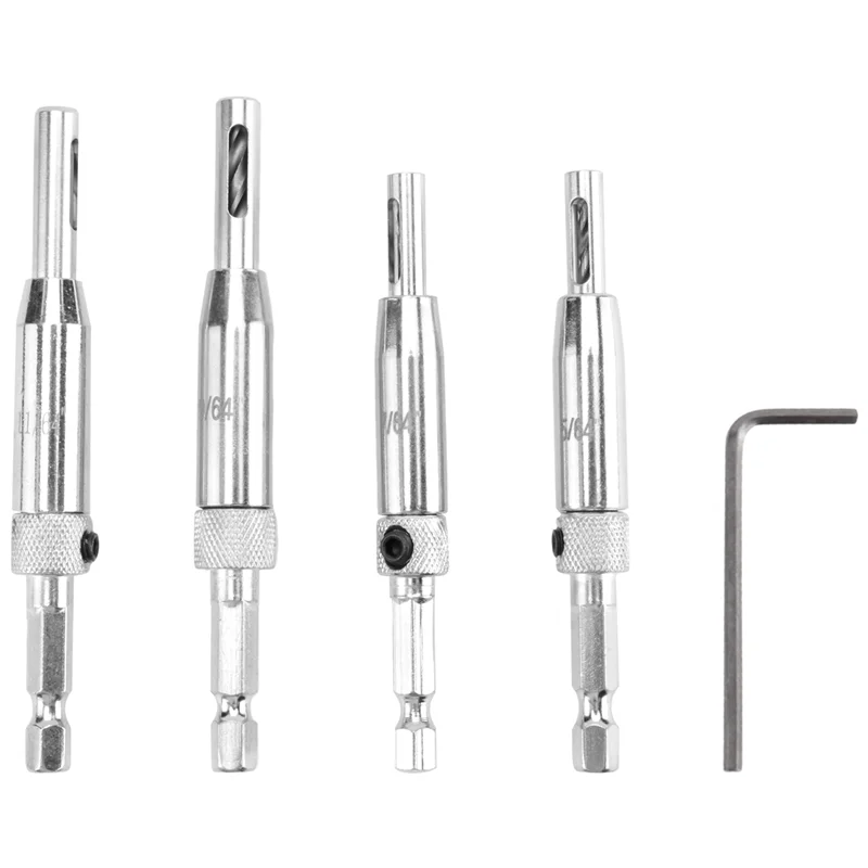 A24F-Center broca conjunto 5 pçs auto centralização dobradiça tapper núcleo broca conjunto para trabalhar madeira, porta janela brocas