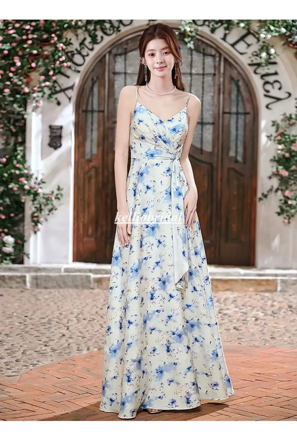 

Вечерние платья знаменитостей по индивидуальному заказу, шифоновая ткань с цветочным принтом, летнее пляжное неформальное свадебное платье YSM189