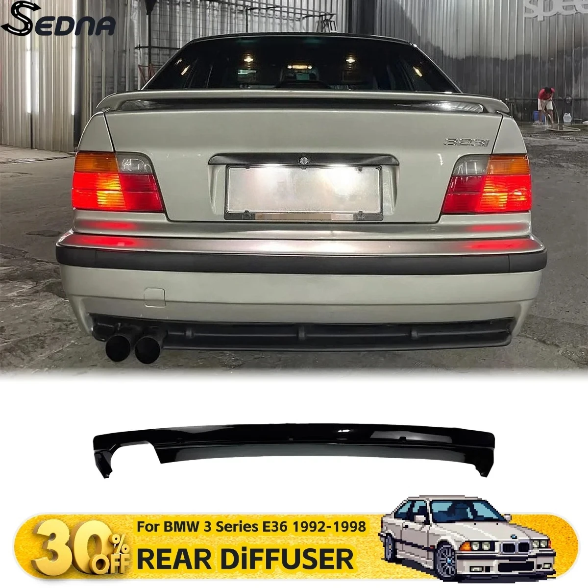 

Rear Bumper Diffuser Splitter Lip Spoiler For BMW 3 Series E36 1992-1998 Car Auto Tuning Exterior Guard Body Kits Accessories