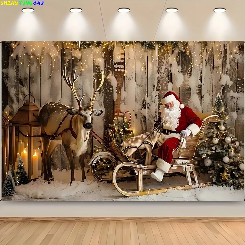 

Merry Christmas Day Gift Photography Backdrops Props Indoor Decoration Winter Wonderful Xmas Eve New Year Background RD-56