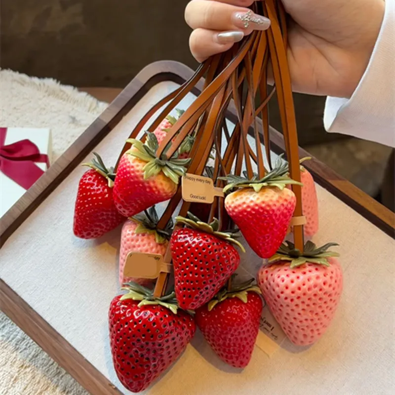Bag Charm For Coach Handbag Simulation Resin Strawberry Bag Pendant Fashionable Fruit Pendant Couple Bag Hanging