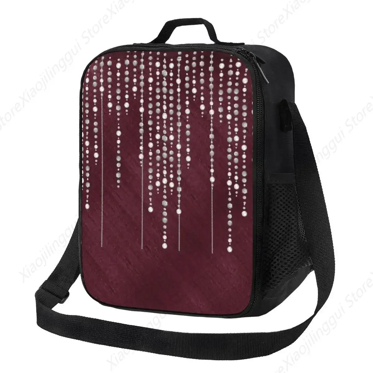 

Cute Rhinestone Dog Paw Thermal Insulated Lunch Bags Women Diamond Resuable Lunch Container for School Bento Food Box