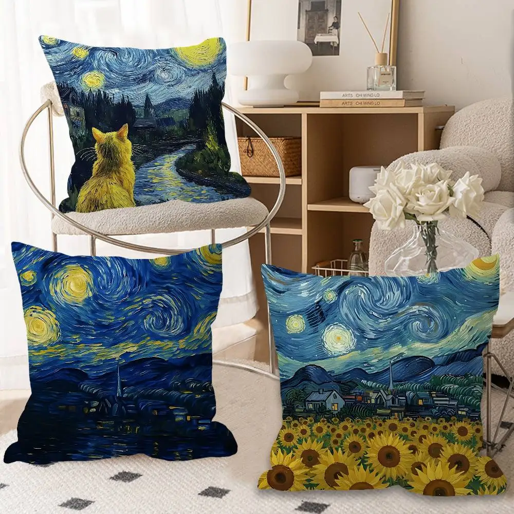 Famous Paintings Vincent Willem van Gogh art pillow cover sofa cushion cover home room decoration children gift