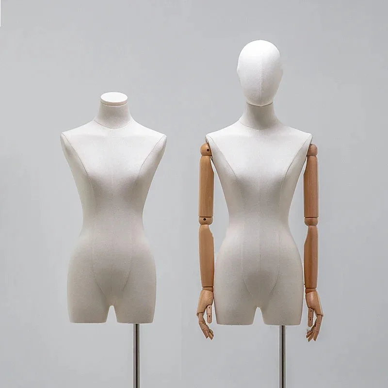 

Half-length Mannequin for Women's Clothing Store Korean Mannequins with Metal Base Window Display Stand Commercial Model Props M