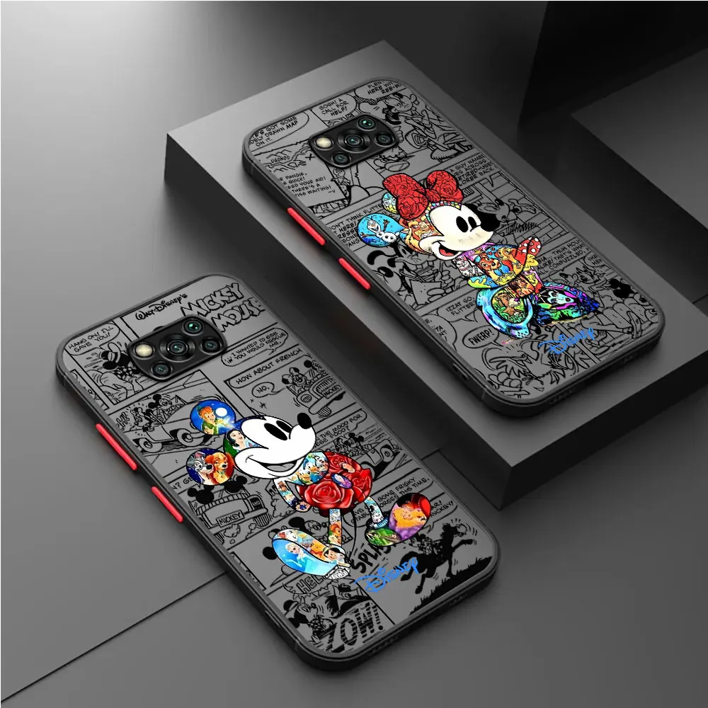 Disney Mickey Minnie mouse Stitch Case for Xiaomi Poco X4 Pro X3 NFC C40 X4 GT C50 M5 F3 C51 M5s X5 Pro X3 Luxury Funda Cover