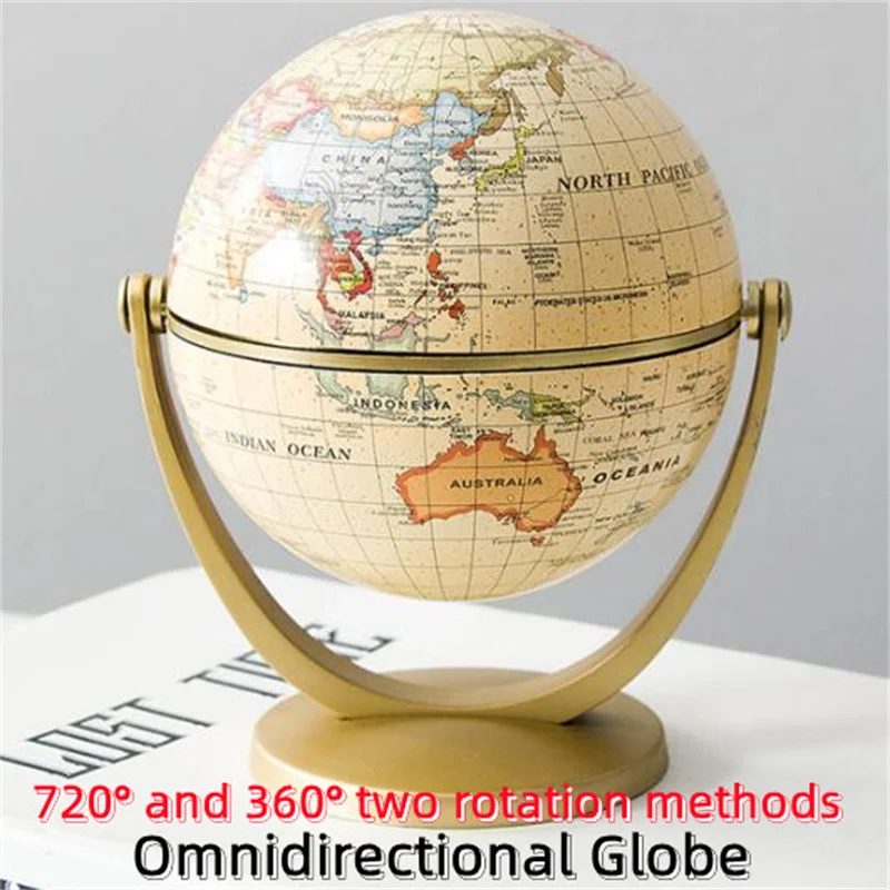Full English Omnidirectional World  Globe Sphere Diameter 10cm Desk MINI Teaching Globe PVC ABS Material 720° and 360° Rotation