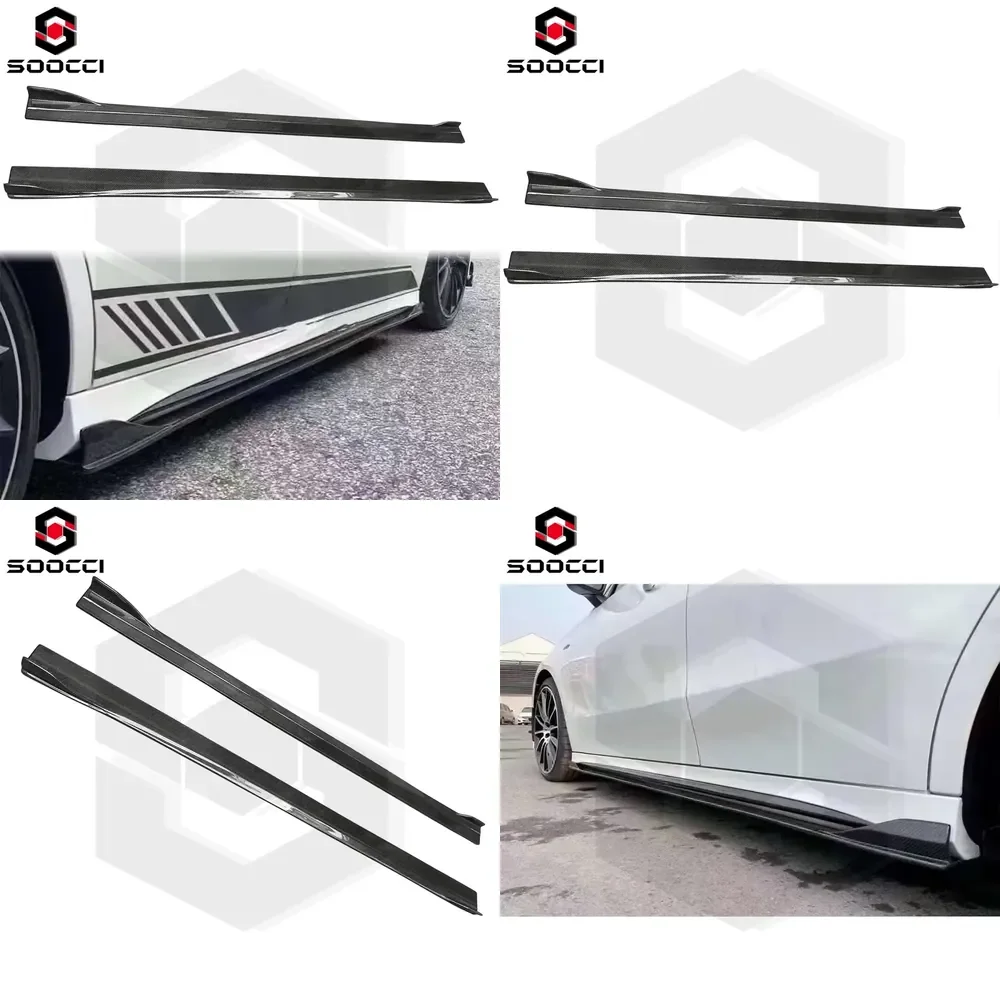 

Carbon Fiber FD Style Side Skirts for A-Class W177 A35 A45 CLA W118 Side Skirt Splitters Lower Door Sills