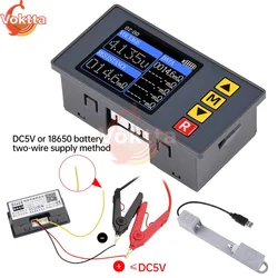 TS457 DC5V Voltage Internal Resistance Tester 5sets of Voltmeter Measurement Recording 4-Wires Battery Tester With Kelvin Clip