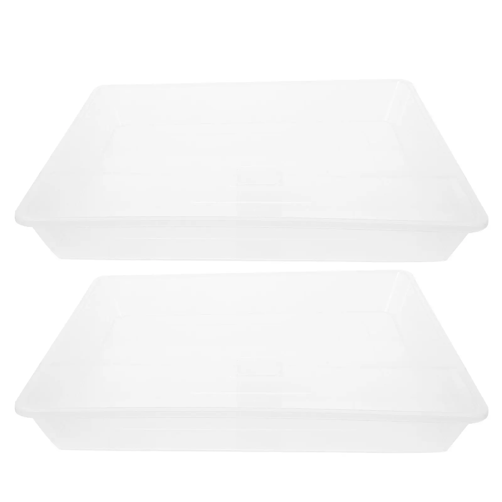 Square Flower Pot Trays 2 Pack Clear Plastic Planter Saucers Drainage Water Catchers for Indoor Outdoor Pots