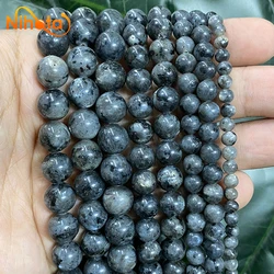 Natural Stone Black Labradorite Round Loose Beads For DIY Earrings Bracelet Accessories Jewelry Making 15'' Strand 4/6/8/10/12mm