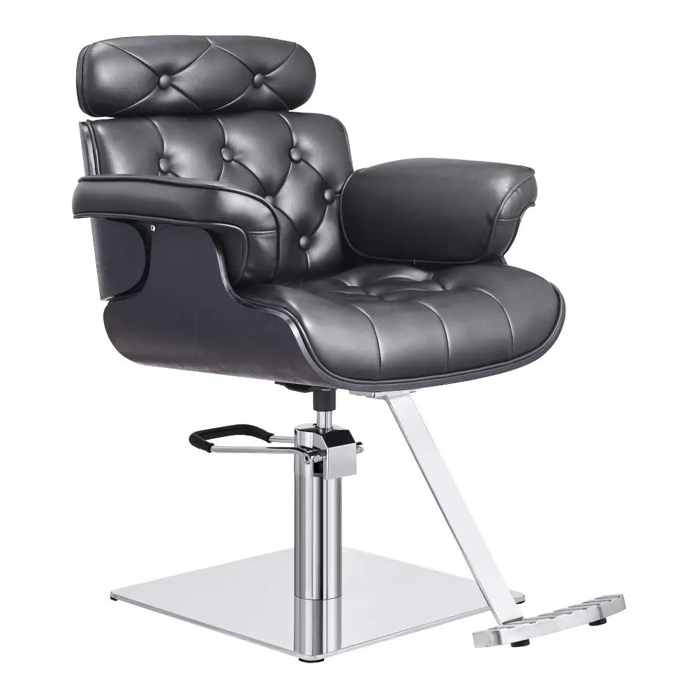 

Dir Hair Salon Chair Black Wooden Frame Styling Chair Empress