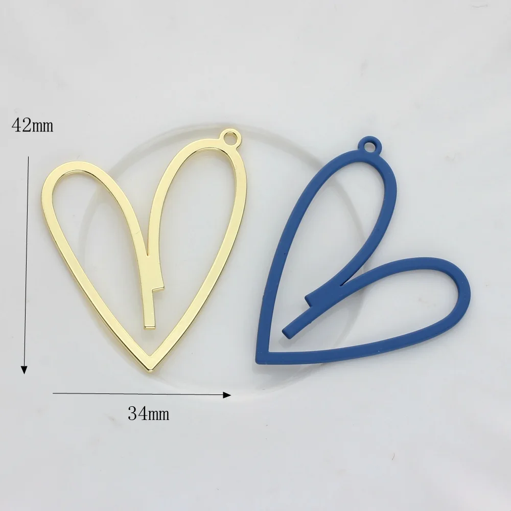 Colorful Zinc Alloy Heart-shaped Pendant for DIY Jewelry Making 10pcs/lot