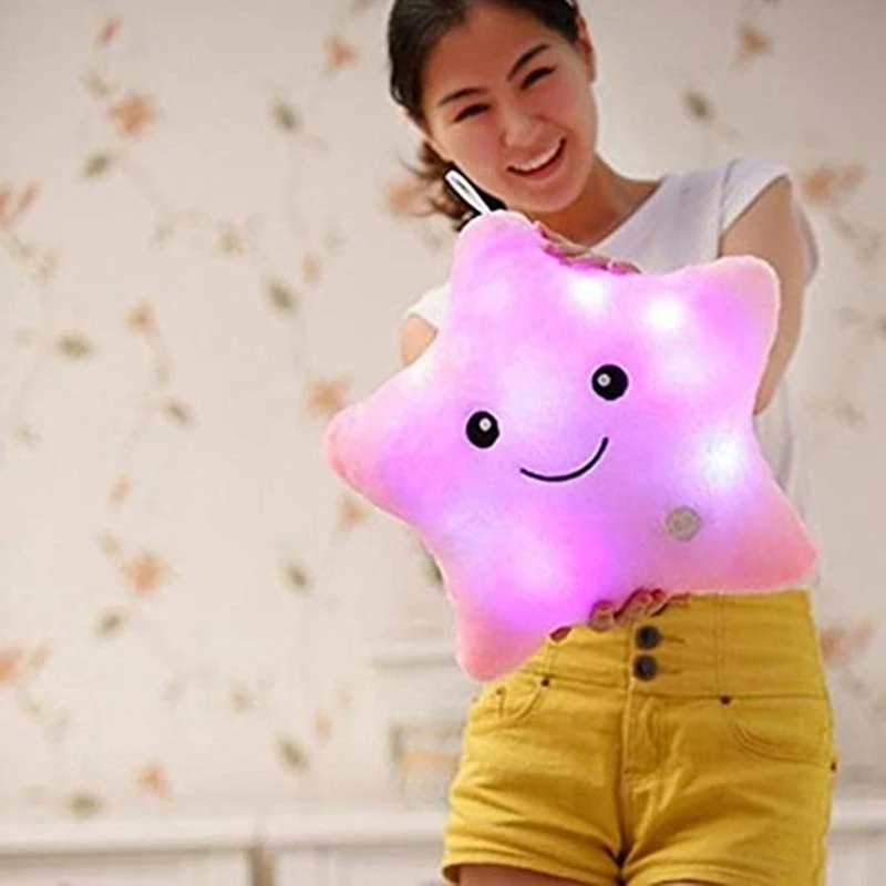 13inch Interactive Toys Realistic Luminous Star Stuffed Toy Soft Cotton Miniature Star Plush Cushion Bedroom Decorations