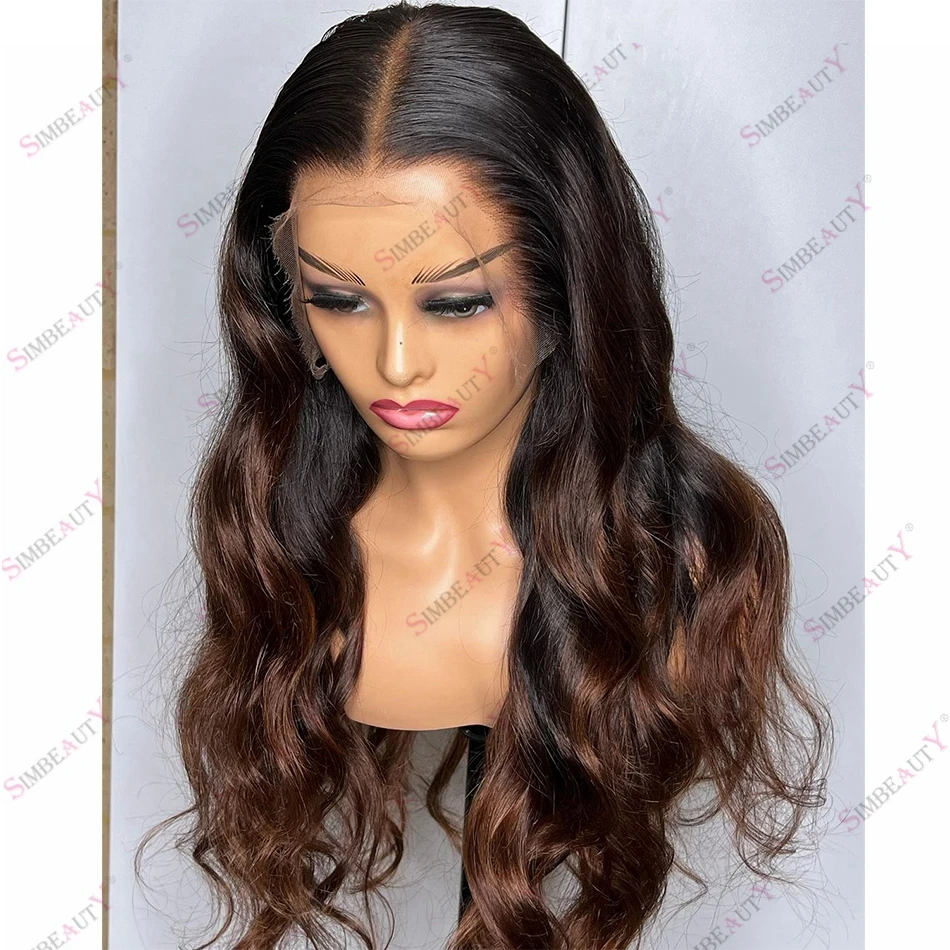 Indian Remy Human Hair 1B/30 Ombre 13x6 Deep Space Lace Front Wig Body Wave Natural Hairline 360 Lace Front Wig for Black Women