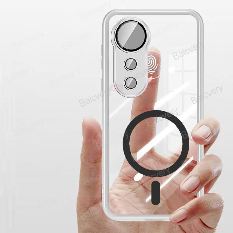 For VIVO V40 5G V2348 Fashion Camera Protect Colorful TPU Cover Magnetic Wireless Charging Sticker