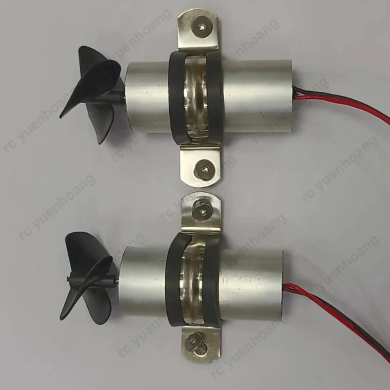 1Pair RC Model Bait Boat Waterproof Submersible Motor with 3-Blade Propeller DC 3-12 Underwater Thruster for ROV DIY Trawler