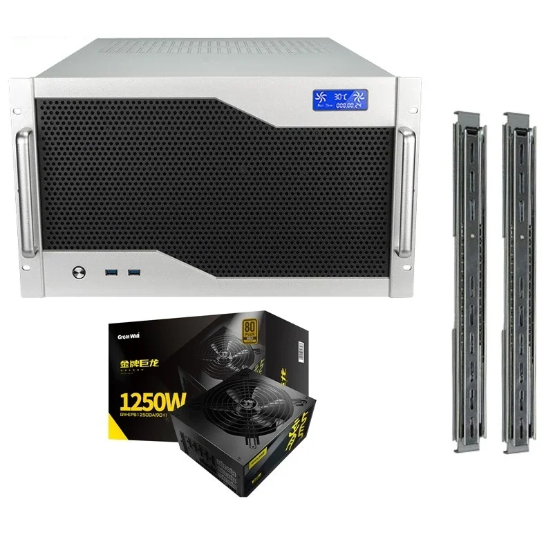 Chassis Multiple Graphics Card EATX Dual Motherboard ATX Power Supply 12 Expansion Slot 360 Water-cooled AI AI Server