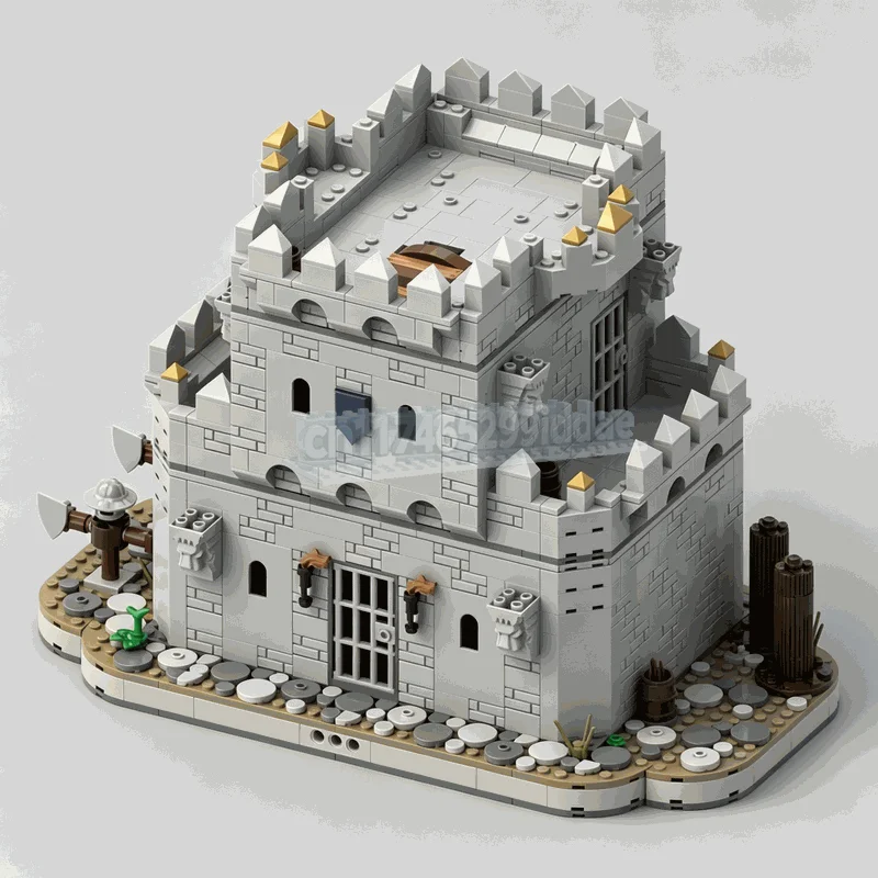 1568PCS Medieval Castle Barracks MOC Model Custom Puzzle Architecture Creative Assembly Building Blocks Collection Display Gift