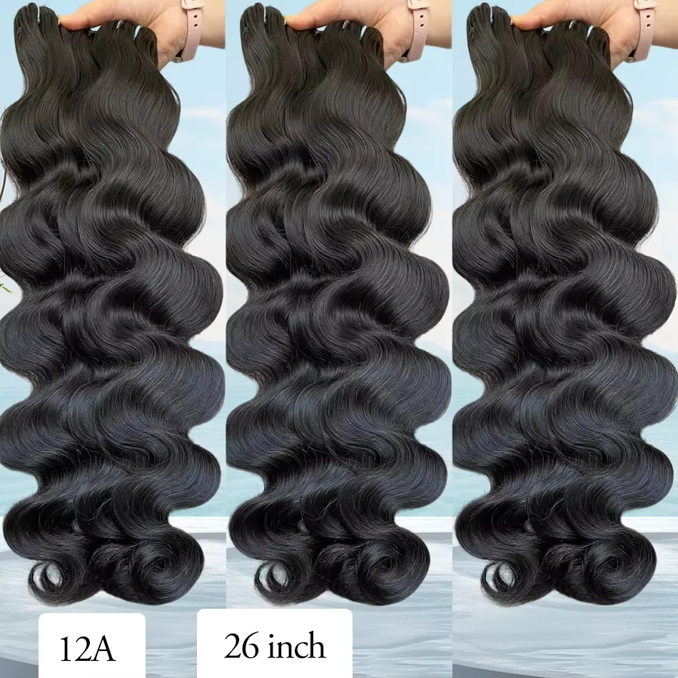 

100% Unprocessed Virgin Brazilian Human Hair 28 30 34inch Body Wave 3/4 Bundles Hair Extensions Remy Human Hair Bundles