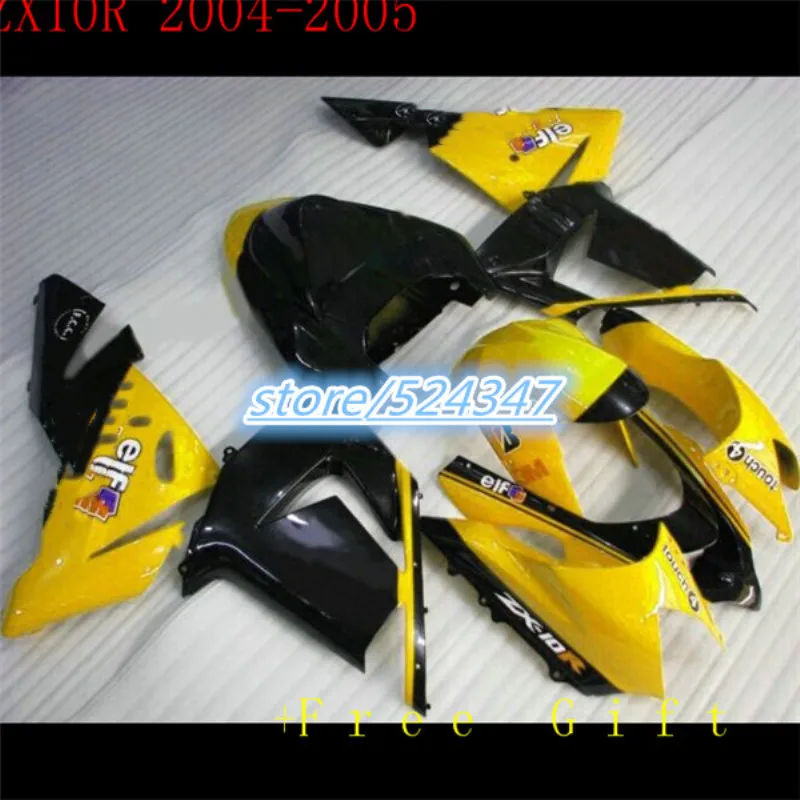 10 R 04-05 ABS fairing set.Toiletry kits Fairings kit FOR NINJA ZX10R 04-05 2004 2005 great yellow black ZX10R 04 05 ZX-10R