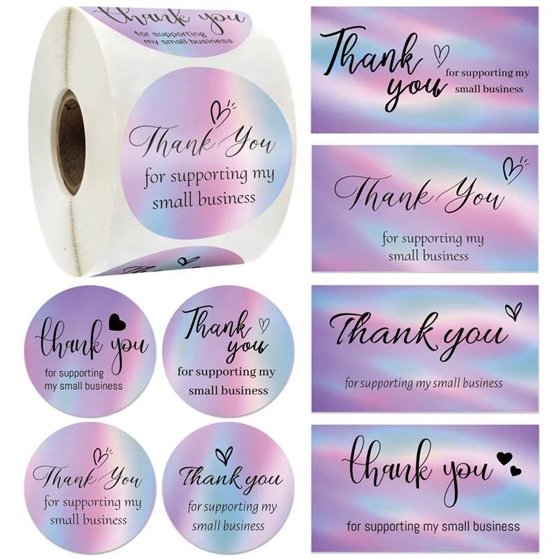 50pcs Thank You For Supporting My Small Business Card Thanks Greeting Card Appreciation Cardstock For Sellers Gift