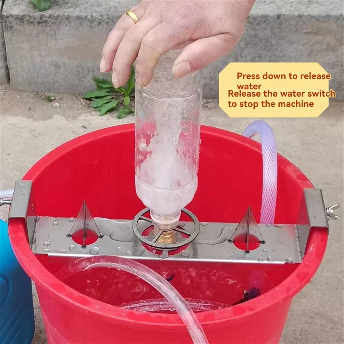 

AA25 Bottle Opening Bottle Washer, Holder Pure Copper Pressing Nozzle, Medicine Mixing Artifact Bottle Rinser