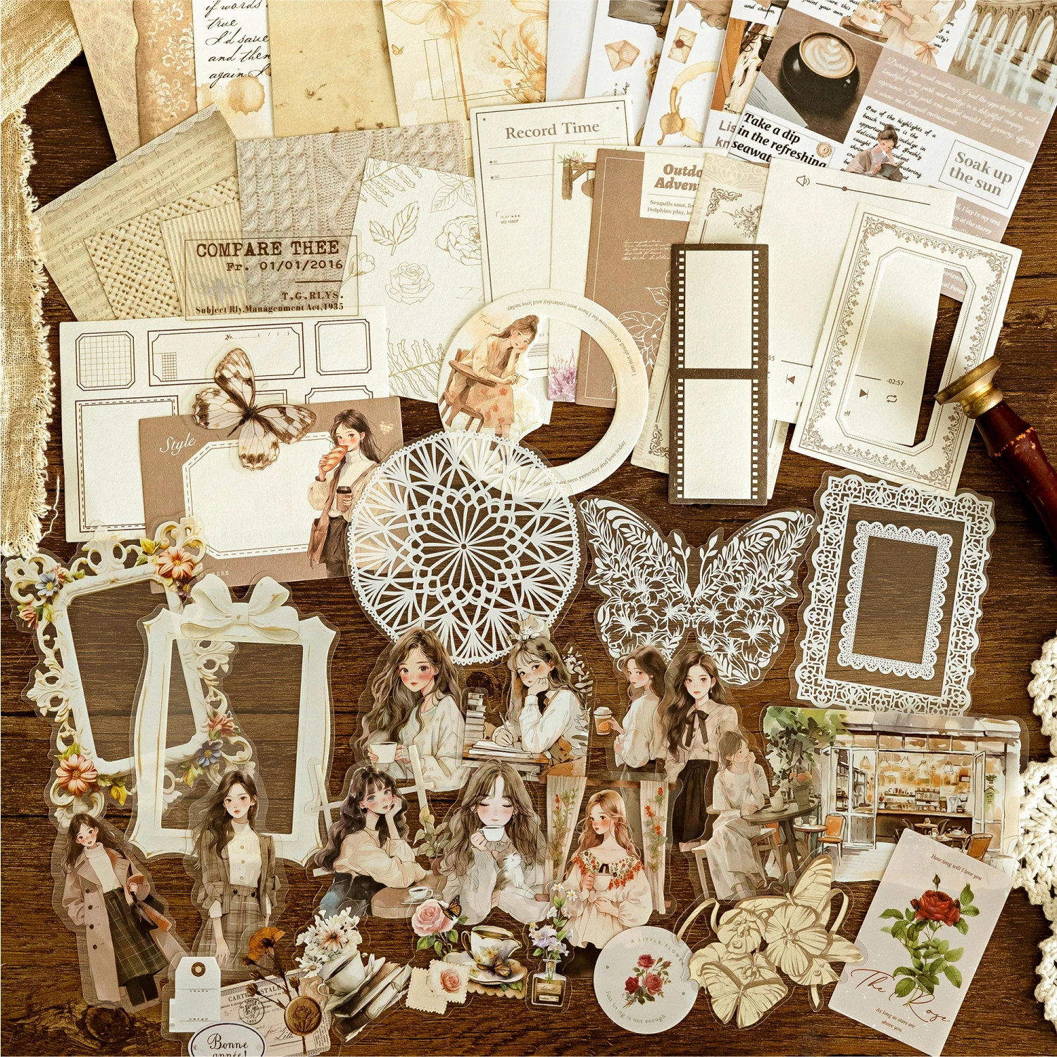6 Style The Temperature Of Life Series Character DIY Diary Scrapbooking Collage Decorative Stickers and Material Paper