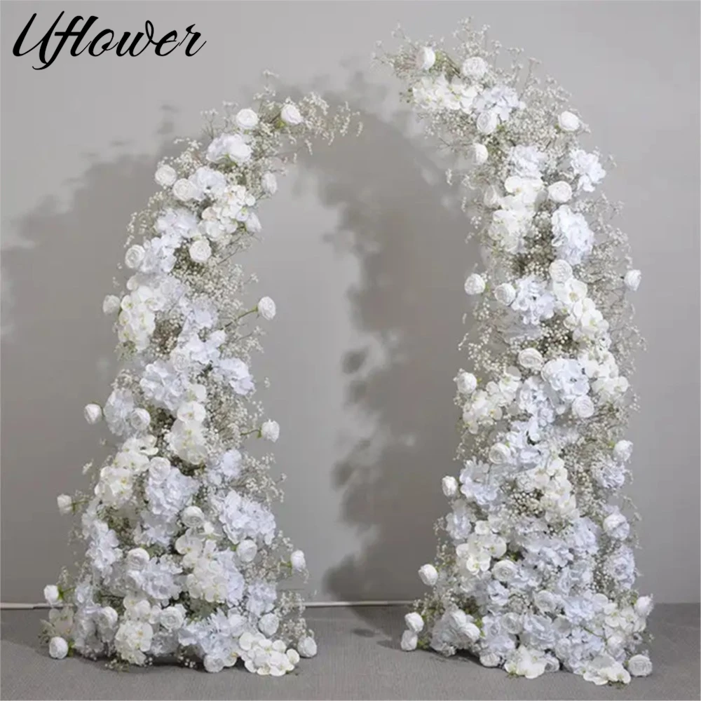 

Искусственные цветы Uflower: арка из белых роз и орхидей, декор для свадеб, фон для фотозоны, искусственные цветочные композиции