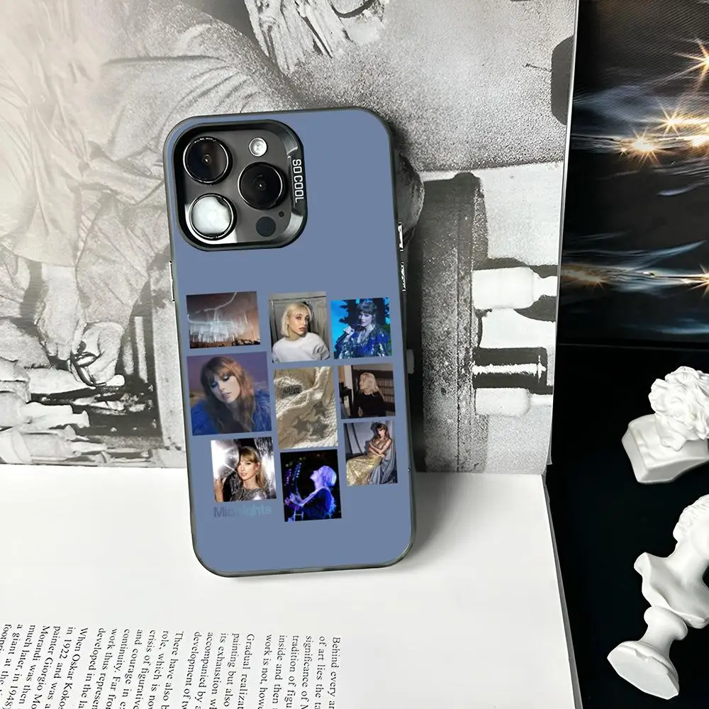 EmmaS ChamberlainS جراب هاتف ماتي ملون فضي لهاتف آيفون 16 15 14 13 12 11 Pro Max Plus XS X غطاء صلب مقاوم للصدمات