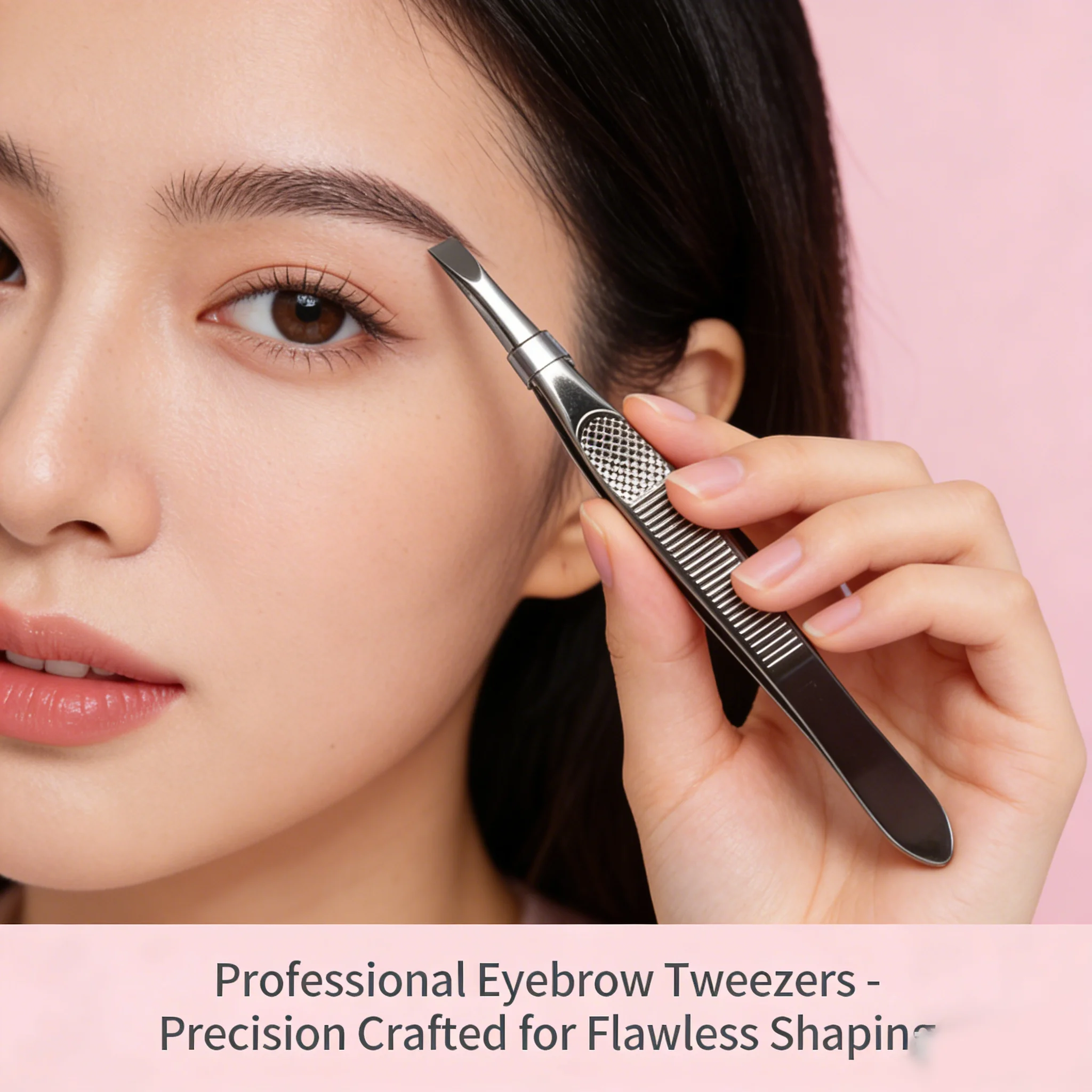 1 piece of silver, flat-top precision brow clip, stainless steel, durable hair removal tweezers, smooth clip with tight bite.