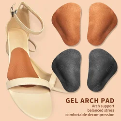 Genuine leather Insoles Sports Palm Foot Pad Flat Arch Support Half Cushion Inner Insoles Orthopedic Insoles Correcting Flat Fee