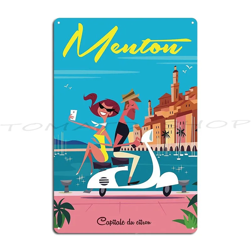 Menton Metal Sign Classic Create Rusty Decoration Character Tin Sign Poster