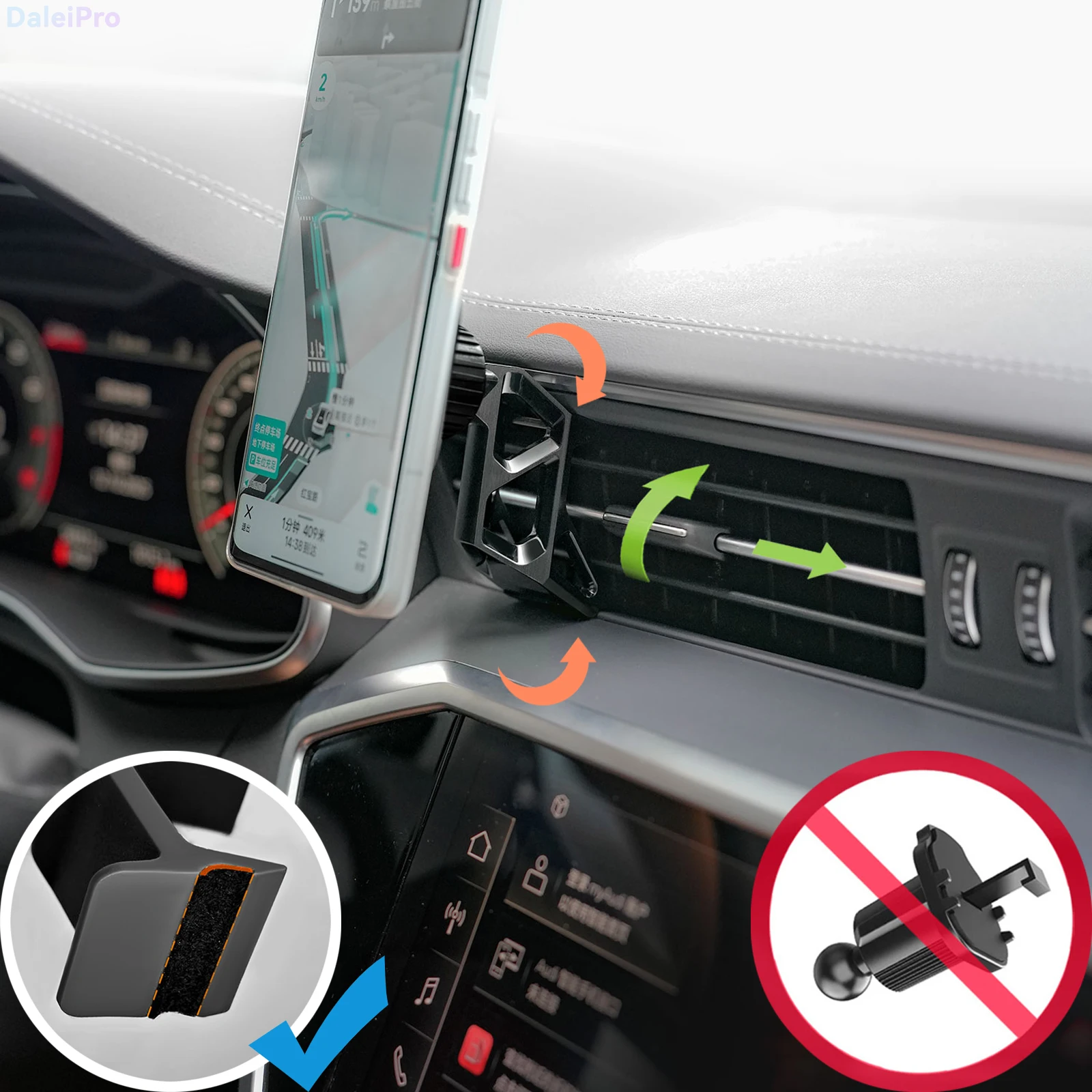 LHD RHD für Audi A6 C8 2019 2020 2021 2022 2023-2025 A7 Auto-Handyhalterung, Fahrzeugspezifische Austauschbare Armaturenbrett-Handyhalterung – Detail 3