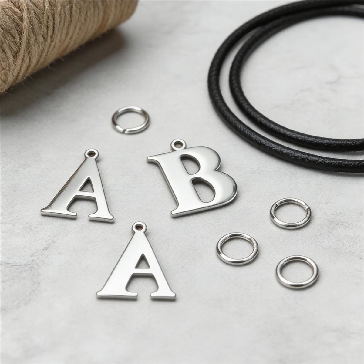 RUEMOY Single A-Z Letter Charm Stainless Steel Initial Pendant for Personalized Name Necklace Bracelet DIY Jewelry