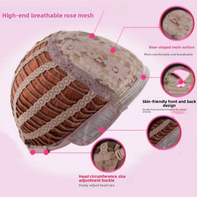 

Brown Long Curl Wig Women's Synthetic Fluffy Cos Hair Big Wave Rose Net Hair Replacement Faionable Hairdring Accories