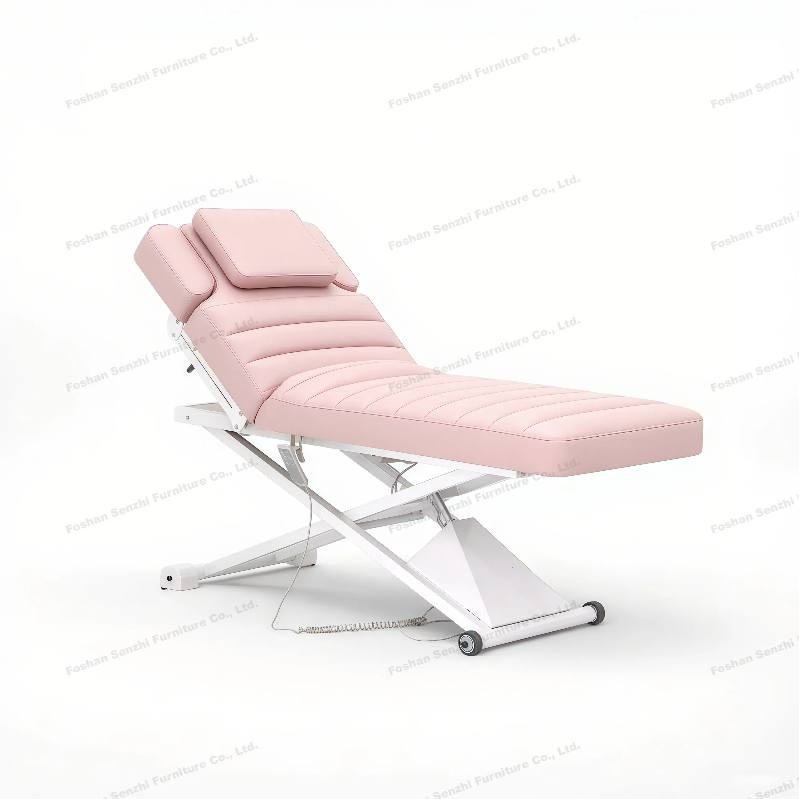 Modern Curved Eyelash Bed Electric Beauty Salon Massage Table 3 Motors Pink Lash Bed Sap Beauty Bed
